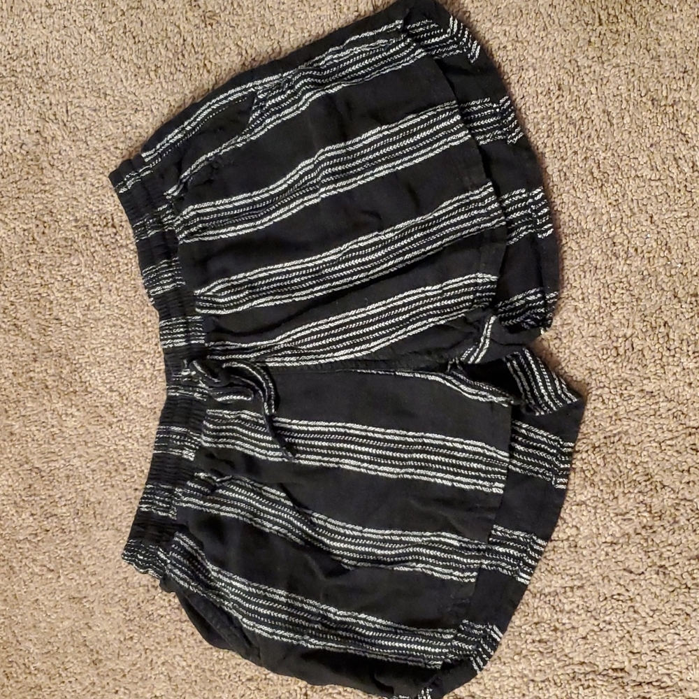 Black Striped Shorts